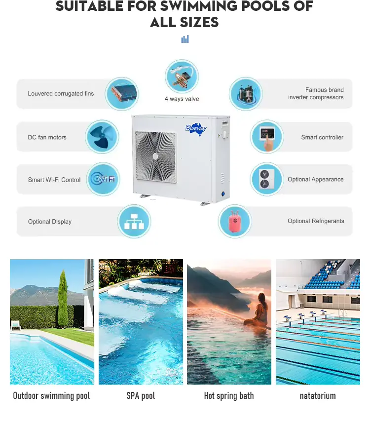 Swining Pool Air Water Warmepumpe Pool 64kw Swining Pool Heat Pump Inverter
