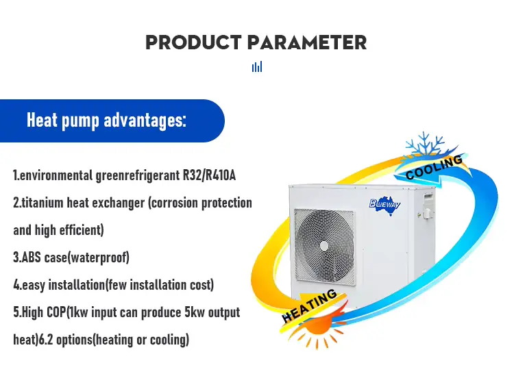 Swining Pool Air Water Warmepumpe Pool 64kw Swining Pool Heat Pump Inverter